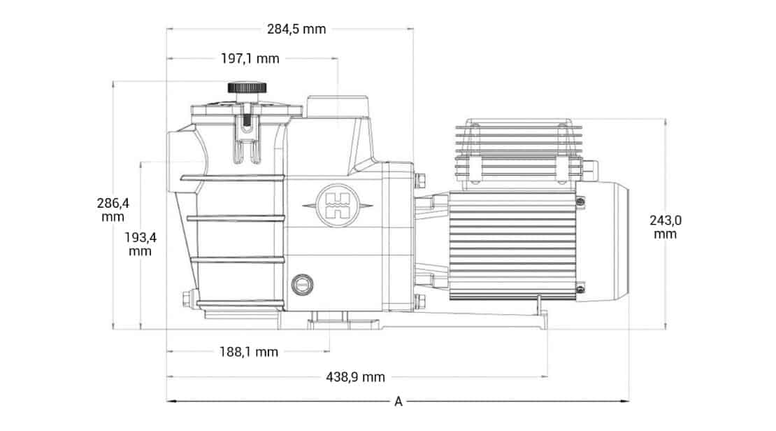 Dimensions pompe de filtration piscine Hayward max flo